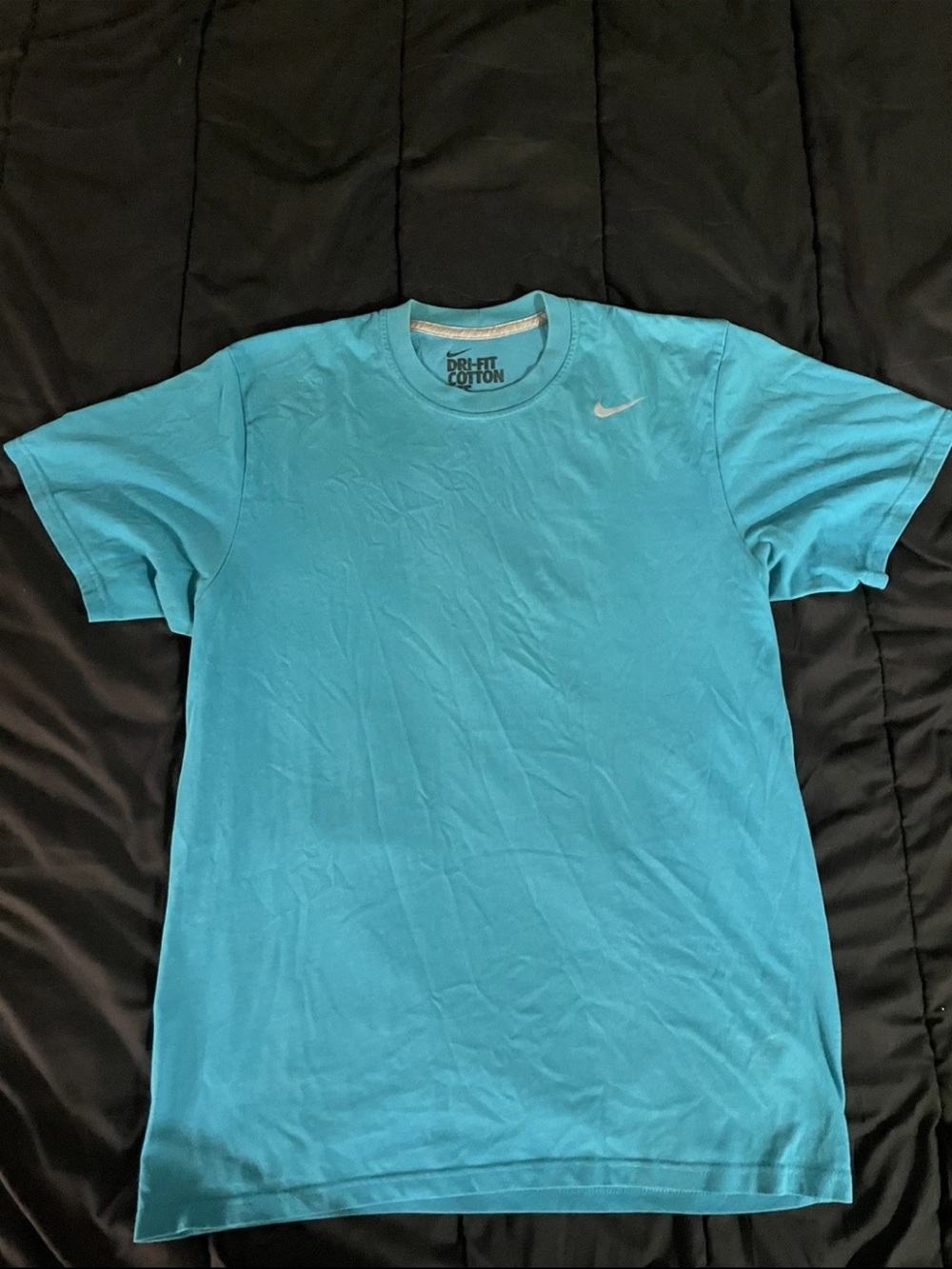 Nike Dri-FIT Cotton Men's Size Medium Blue Teal Short Sleeve Athletic T-Shirt